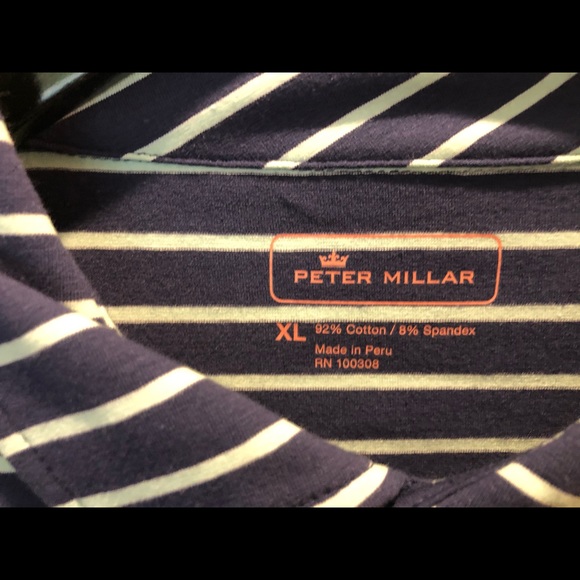 Peter Millar Striped Golf Polo - Picture 2 of 3